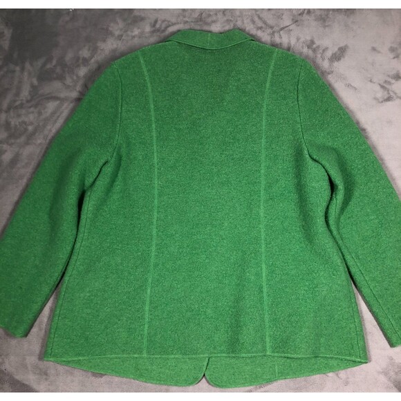 Lands End Wool Coat Jacket Womens Size 22 WIDE Green Button Front Pockets - Picture 4 of 7